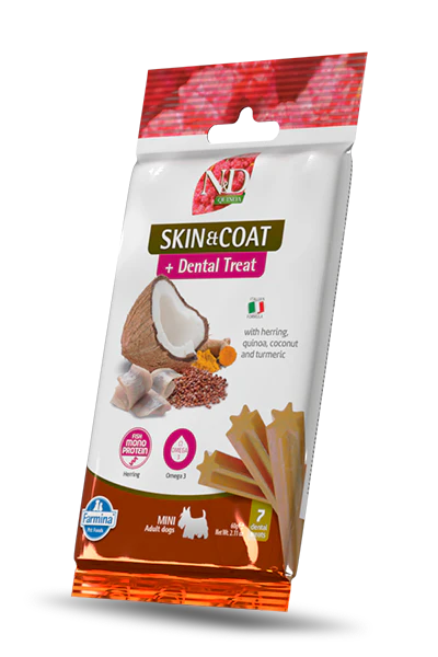 N&D Mini dog treats 60g - Quinoa, Skin & Coat, Herring