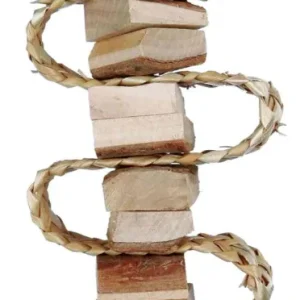 Natural Living Gnawing Wood with Straw Ribbon