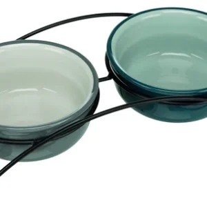 24535 Eat on Feet bowl set, 2 x 0.25 l/diam. 13 cm, petrol/light petrol/grey/light grey