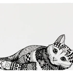 24788 Zentangle place mat, 44 x 28 cm, white/black