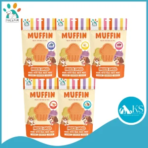 Singapaw Freeze Dried Muffin Treats for Cats & Dogs In Carrot Cheese Cranberry Blueberry