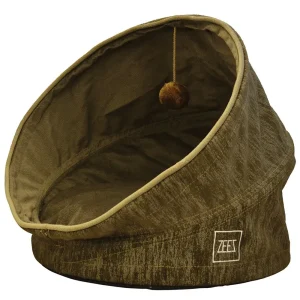 Zeez – Pop Up Pet Cave w/ Cushion – Bark Brown – 47x47x69cm